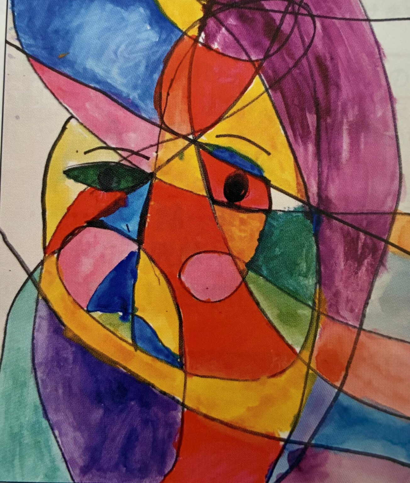 ピカソの絵を鑑賞して、ピカソがどんな風に描いているのか、イメージしてピカソ風に描いています。