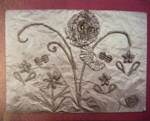 アルミホイルの貼り絵