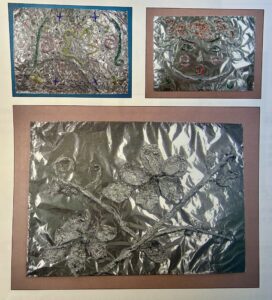 アルミホイルの貼り絵