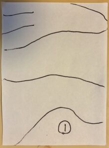 アルミ板に形を描く